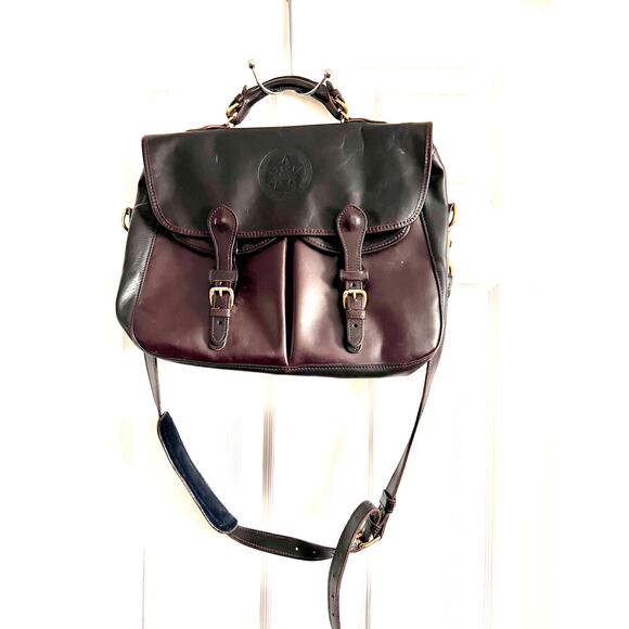 Mulholland Brothers Anglers Leather Messenger Bag Satchel Brown - Picture 1 of 14